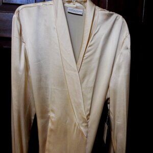 100% Silk Wrap Style Blouse Size 12